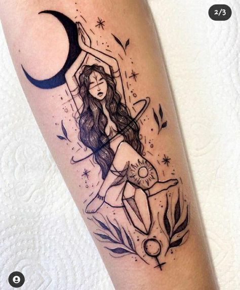 Strong Woman Tattoos, Hippie Tattoo, Mystical Tattoos, Muster Tattoos, Spiritual Tattoos, Best Tattoo Designs, Sleeve Tattoos For Women, Elegant Tattoos, Dope Tattoos