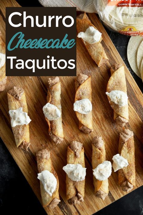 Dessert Taquitos, Desert Tacos, Cheesecake Taquitos, Tacos Corn Tortillas, Dessert Tacos, Tortilla Dessert, Sweet Taco, Corn Tortilla Recipes, Mexican Festival