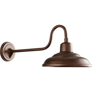 Mill & Mason Kentfield Black 14 Inch One Light Outdoor Gooseneck Wall Mount 760 15 | Bellacor Industrial Outdoor Lighting, Bronze Outdoor Lighting, Quorum Lighting, Casa Exterior, Outdoor Wall Lantern, Barn Lighting, Outdoor Light, Brushed Bronze, Wall Lantern