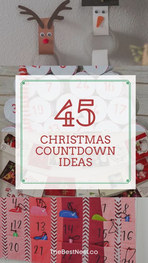 How many days are there until Christmas? Advent calendars and Christmas countdowns are a great way to stop kids from asking! Here's 45 unique ways to countdown to the holidays including crafts, DIY, activities, and acts of kindness. #craftsforkids #adventcalendar #countdowntochristmas #holidays #easydiy #christmas Christmas Countdown Kids, Christmas Countdown Ideas, Christmas Countdown Crafts, Countdown For Kids, Countdown Ideas, Christmas Advent Calendars, Santa Countdown, Christmas Countdown Diy, Christmas Advent Calendar Diy