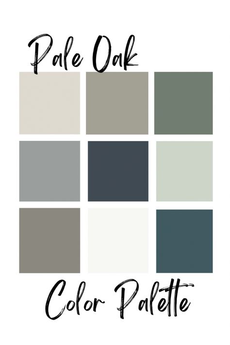 Pale Oak Vs Edgecomb Gray, Pale Oak Benjamin Moore, Gray Bedroom Ideas, Edgecomb Gray, Pale Oak, Benjamin Moore Gray, Greige Paint Colors, Oak Trim, House Color Palettes