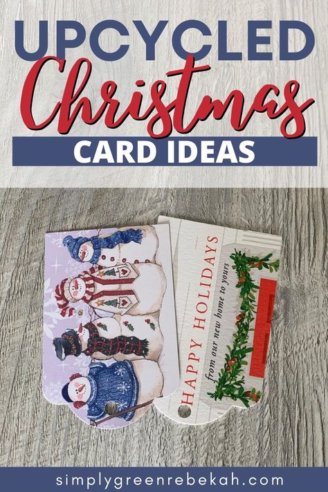 Reuse Christmas Cards Ideas, Used Christmas Cards Crafts Ideas, Greeting Cards For Christmas, Upcycling Ideas Diy, Old Christmas Cards, Recycle Christmas Cards, Simple Diy Projects, Cards For Christmas, Old Greeting Cards