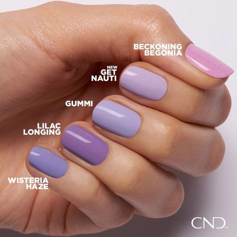 CND on Instagram: “#SwatchandSee our new shade: Get Nauti is our breezy lavender!  Available for limited time in CND Shellac and CND Vinylux. #CNDNautiNautical” Cnd Purple Shellac Colors, Cnd Shellac Nails Summer, Shellac Nails Purple, Cnd Shellac Colors Summer, Purple Shellac Nails, Summer Shellac, Shellac Colours, Shellac Nails Summer, Neutral Nail Art Designs