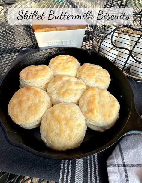 Skillet Buttermilk Biscuits Skillet Biscuits, Best Biscuit Recipe, Southern Buttermilk Biscuits, Cast Iron Care, Homemade Buttermilk Biscuits, Life In The City, Homemade Butter, Buttermilk Biscuits, Country Cooking