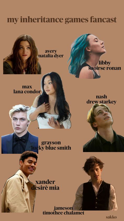 me and @salmona8015 spent so long on finding the right people. before anyone says they dont like some of them, thats fine but we had to find people who are young looking, actung experience, or people who have potential for acting Avery Grambs Fan Art, Avery Grambs, Inheritance Trilogy, The Inheritance Games, Lana Condor, Lucky Blue Smith, Inheritance Games, Lucky Blue, Find People