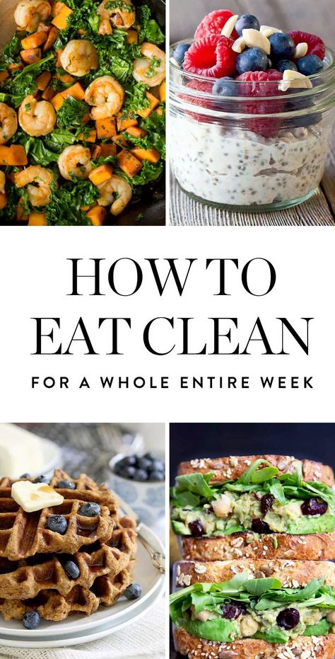 We created a plan that�ll help you create 3 clean eating meals a day for 7 days straight. Whether you make one or 21 of these recipes, you�re on your way to feeling great. Clean Eating Meals, Non Processed Foods, Smoothies Vegan, Pasta Vegetariana, Overnight Oat, Low Carb Snack, Resep Diet, Clean Eating Meal Plan, Dessert Aux Fruits