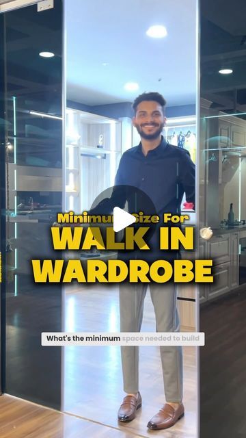 Sourabh Jain | Design Educator on Instagram: "“SAVE” this for your Walk-in Wardrobe ☑️

좁 Single Side Wardrobe: Minimum 7 feet by 5 feet.

📐 L-Shaped Wardrobe: Also starts at 7 feet by 5 feet.

🚪 Parallel Wardrobes: Add 2 feet on each side for the wardrobes, plus a 3-foot walkway in between. Total at least 7 feet by 7 feet.

[ walk-in wardrobe, wardrobe design, interior design, home interiors, HoumeIndia ]" Wardrobe Design Interior, L Shape Wardrobe Design, Walk In Wardrobe, Wardrobe Design, Closet Designs, Home Interiors, Walk In Closet, Walkway, L Shape