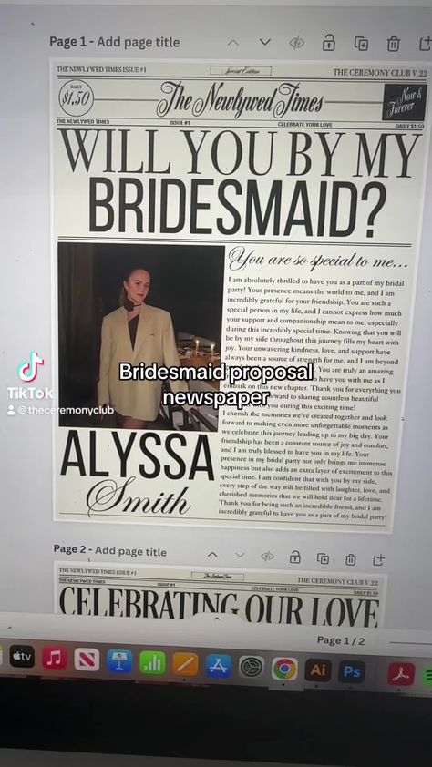 Attention Brides! Are you searching for the perfect addition to your bridesmaid proposal boxes? Look no further! Our new Newspaper template, specially designed for bridesmaid proposals, is here to elevate your bridesmaid proposals to the next level! This template is incredibly user-friendly! Upon purchase, you'll receive an email containing a PDF with a link to the editable version of this design. Once you've customized the design, all that's left to do is print! We recommend printing on cardsto Bridesmaid Proposal Unique Creative, Bridesmaids Activities, Brides Made Proposals, Bridal Party Asking Ideas, Bridesmaid Proposal Box Ideas Diy, Bridesmaid Questionnaire, Bridal Proposal Box Ideas, Best Proposal Ideas, Bridesmaid Proposal Box Ideas