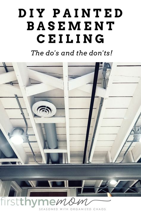 Painted Basement Ceiling, Basement Ceiling Ideas Cheap, Exposed Basement Ceiling, Basement Ceiling Painted, Renovation Plan, Basement Ceiling Options, Basement Gym, Diy Basement, Small Basements