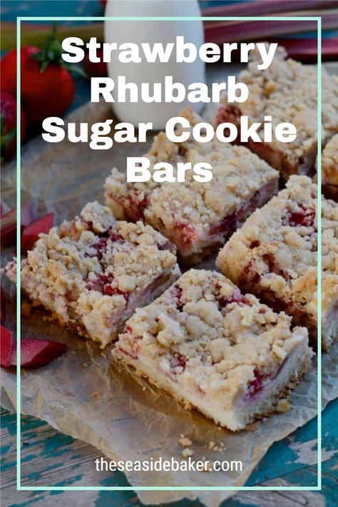 Strawberry Rhubarb Shortbread Bars, Kitchen Crafty Fun Recipes, Strawberry Rhubarb Squares, Rhubarb Strawberry Bars, Strawberry Rhubarb Custard Bars, Strawberry Rhubarb Bars Recipes, Brown Sugar Rhubarb Cookies Recipes, Strawberry Rhubarb Cookies, Rhubarb And Strawberry Recipes