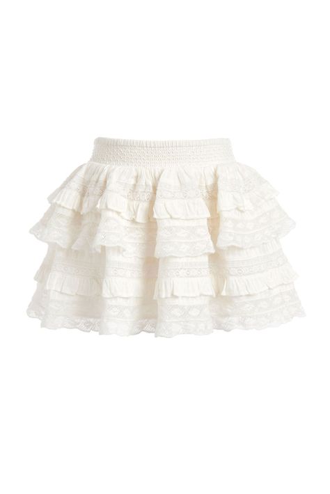 Our Billie Skirt, reinvented in custom dobby striped cotton, features an encased elastic waist and two gathered ruffle tiers. Shown here in Antique White. White Ruffle Skirt, Short Celebrities, Whimsical Dress, Designer Skirts, Womens Suits Business, Trendy Skirts, Girls Wardrobe, Midi Skirts, Maxi Skirts