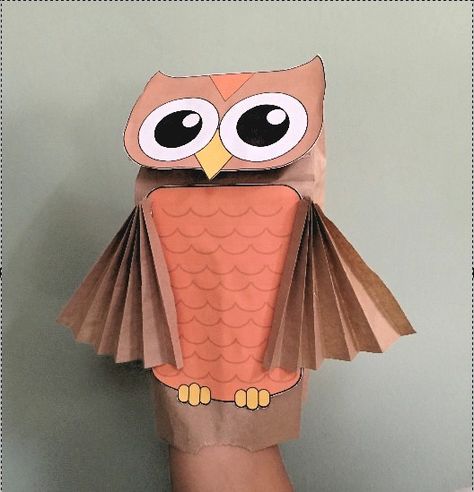 Whoooo wants to make a Paper Bag Owl Puppet? All the kids will and this simple puppet project is fun to make. Turkey Paper Bag, Paper Bag Owl, Owl Puppet, Make A Paper Bag, Flower Making Crafts, Owl Paper, How To Make A Paper Bag, Storytime Crafts, Paper Bag Crafts