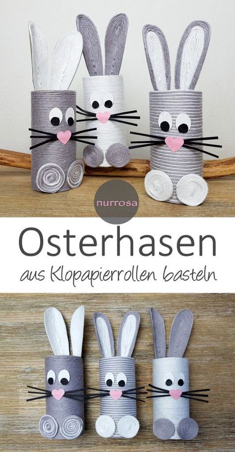 Osterhasen aus Klopapierrollen basteln DIY Basteltipp zu Ostern Basteln mit Kindern Påskeaktiviteter For Barn, Toilet Paper Roll Diy, Easter Bunny Crafts, Toilet Paper Roll Crafts, Paper Roll Crafts, Bunny Crafts, Paper Rolls, Easter Crafts For Kids, Toilet Paper Roll