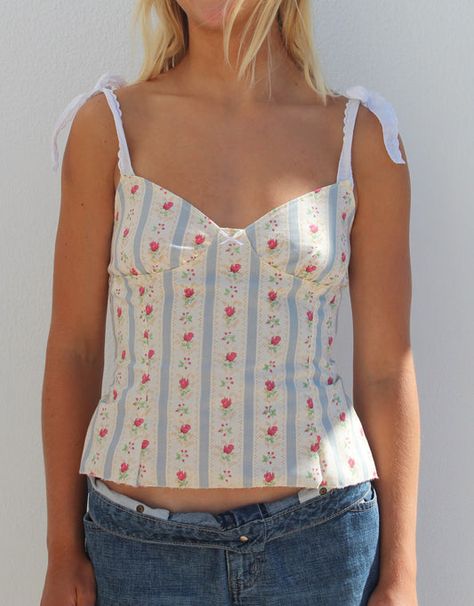 Products – marcaelise Tie Up Crop Top, Fit Summer, I'm With The Band, Lace Straps, Retro Floral, Top Fabric, Cup Size, Printed Tank Tops, Mode Inspiration