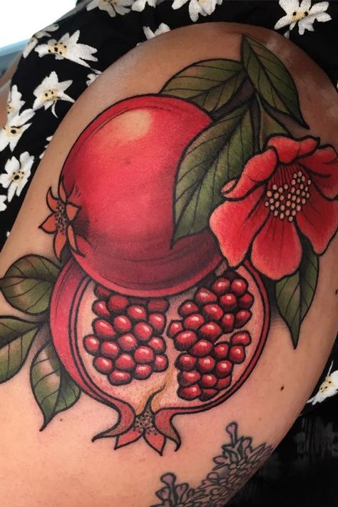 Twilight Tattoos, Pomegranate Tattoo, Aesthetic Tattoo Ideas, Fruit Tattoo, Food Tattoos, Manga Tattoo, Gorgeous Tattoos, Botanical Tattoo, Unique Tattoo Designs