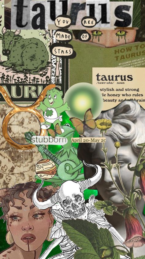 #taurus #tauruszodiac #wallpaper #collage #taurusvibe #zodiac #sign #zodiacaesthetic Taurus Collage, Taurus Vibes, Taurus Things, Taurus Wallpaper, Taurus Aesthetic, Wallpaper Collage, Greek Mythology Art, Spring Wallpaper, Wall Papers