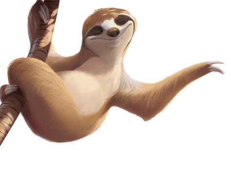 Sloth by Ariel Belinco Sloth Drawing, Sloth Cartoon, Sloth Art, A Sloth, Illustration Character Design, Character Development, Animal Illustration, Animal Paintings, Upside Down