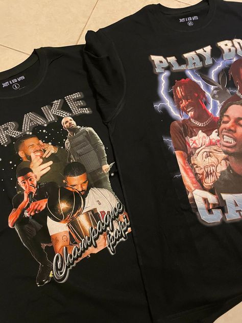 https://jkwbd.myshopify.com/ Play Boi Carti, Drake Tshirt, Outfit Oversize, Rap Shirt, Graphic Tee Outfits, Tshirt Design Inspiration, T Shorts, Artist Outfit, Rap Tee