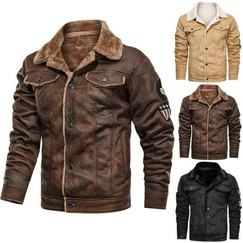 Leather Jacket Vintage, Cowboy Jacket, Winter Leather Jackets, Biker Coat, Casual Leather Jacket, Tactical Jacket, Mens Fur, Vintage Biker, Winter Outwear