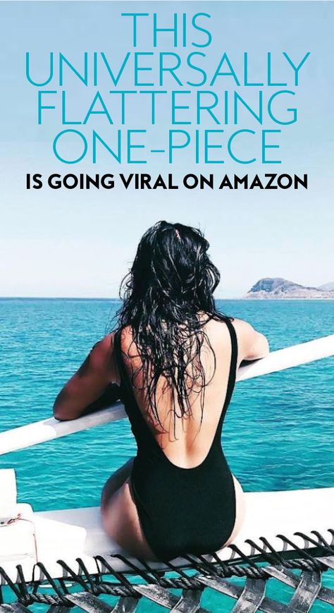 This universally-flattering #onepiece is going viral on #amazon. #swimsuit #swimsuittrends #swim #flatteringonepiece #flatteringswimsuit Amazon Swimsuit, Fun One Piece Swimsuit, Flattering Swimsuits, Swimsuit Trends, Best Swimsuits, Going Viral, Striped One Piece, Best Amazon, Swimwear Sale