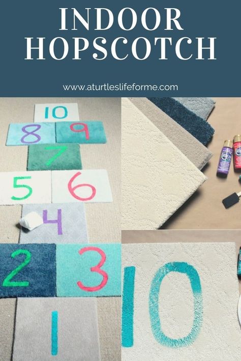 Diy Hopscotch, Indoor Hopscotch, Cheap Crafts, Rainy Day Activities, Create Diy, Summer Projects, Diy Cricut, Those Days, Preschool Activities