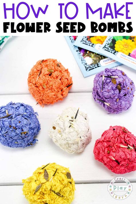 Seed Balls, Garden Kids, Paper Balls, Fun Activities To Do, Flower Bomb, Creative Gardening, Seed Paper, Spring Activities, Gardening For Kids