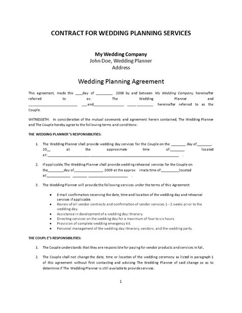 Do you need an effective Wedding Planning Services Contract? Download this Contract For Wedding Planning Services now! Wedding Planner Contract, Wedding Photography Contract Template, Wedding Planning Checklist Printable, Event Planning Contract, Wedding Photography Contract, Free Wedding Planner, Photography Contract, Event Planning Template, Wedding Planner Binder