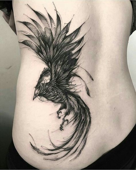 Feniks Tattoo, Phoenix Tattoo Men, Phoenix Back Tattoo, Phoenix Tattoo For Men, Rabe Tattoo, Bird Tattoo Men, Phoenix Bird Tattoos, Phönix Tattoo, Sketch Style Tattoos