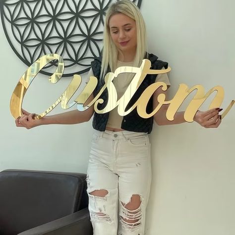 Custom Metal Words Personalized Script Metal Sign for Unique Wall Decor. Express Yourself With Custom Text in Stylish Metal Wall Art - Etsy Turkey Acrylic Name Sign, Mirror Letters, Letter Nursery Decor, Name Wall Decor, Wedding Letters, Letter Wall Art, Wood Wedding Signs, Name Plaque, Nursery Letters