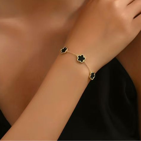 Red Clover Bracelet, Clover Bracelets, Vca Clover Bracelet, Four Leaf Clover Bracelet, Black And Gold Clover Necklace, Clover Bracelet Green, Tassel Anklet, Pearl Ankle Bracelet, Kate Spade Bracelet