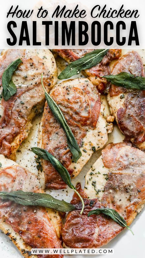 Saltimbocca Chicken, Chicken Saltimbocca Recipe, Chicken With Prosciutto, Veal Saltimbocca, Saltimbocca Recipe, Prosciutto Recipes, Chicken Cutlet Recipes, Chicken Saltimbocca, Sage Recipes