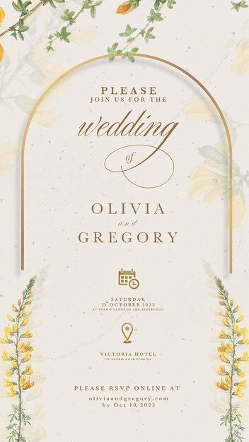 Smaller Wedding, Yellow Wedding Invitations, Electronic Wedding Invitations, Yellow Wedding Flowers, Wedding Invitation Background, Floral Wedding Invitation Card, Wedding Elements, White Wedding Invitations, Luxury Invitation