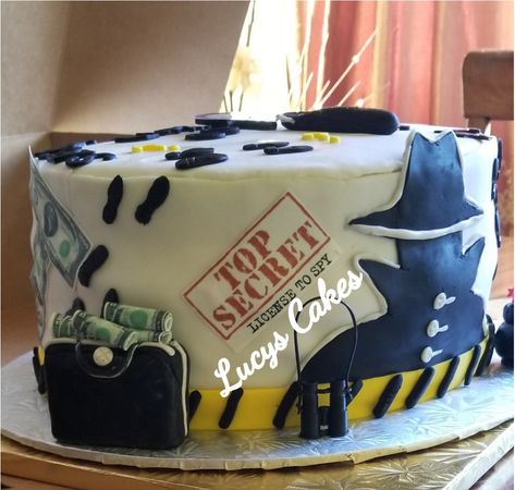 Spy Theme Cake, Spy Cakes For Kids, Detective Cake, Mystery Cake, Spy Cake, Spy Theme, Spy Birthday Parties, Mystery Room, Secret Party