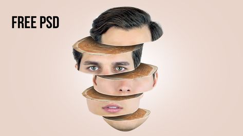 how to create face slice wooden effect in photoshop on Behance Photoshop Portrait Editing, Portrait Editing, Photoshop Face, Retouching Tutorial, Photoshop Tuts, Photoshop Filters, Adobe Photoshop Tutorial, Drawing Tutorial Face, Photoshop Collage