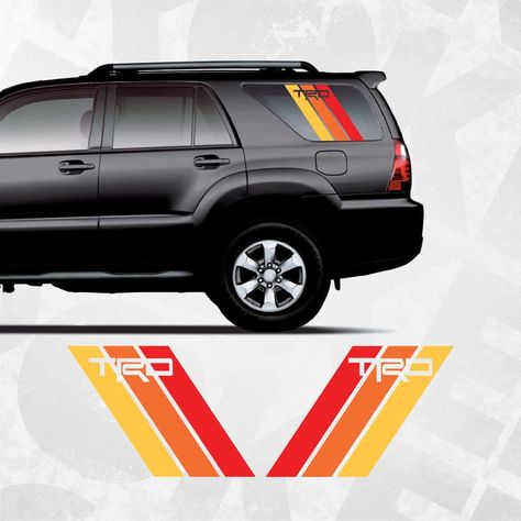 Vintage racing stripes for Toyota 4runner 4th generation - Inspired by Ivan Stewart. Toyota Runner, Cool Car Stickers, 4runner Mods, Best Suv Cars, Truck Flatbeds, Toyota Innova, Toyota 4, Suv Cars, Toyota Trucks