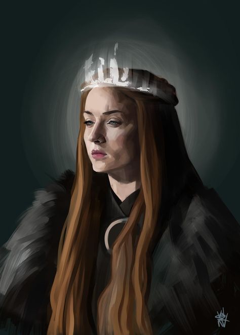 Sansa Stark Drawing, Sansa Stark Fan Art, Sansa Stark Art, Queen In The North, The North Remembers, Asoiaf Art, Targaryen Aesthetic, House Stark, Gra O Tron