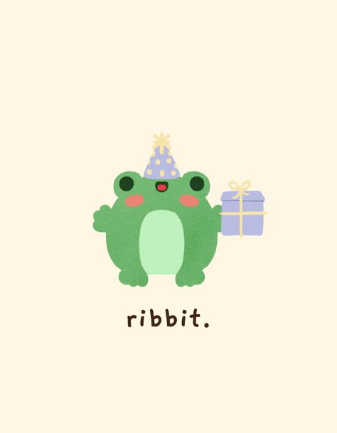 Happy Birthday Frog, Cute Frog Art, Green Happy Birthday, Happy Birthday Doodles, Happy Birthday Animals, Happy Birthday Drawings, Birthday Doodle, Happy Birthday Cards Diy, Frog Wallpaper