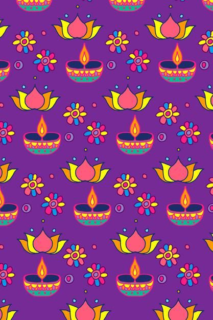 Diwali candle festival pattern vector background Free Vector Diwali Printables, Diwali Pattern, Candle Festival, Appa Embroidery, Diwali Illustration, Ethnic Print Pattern, Diwali Background, Diwali Wallpaper, Diwali Design