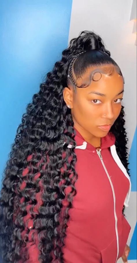 Braided Ponytail Half Up Half Down, Half Braids Half Curls, Braid Half Up Half Down, Scalp Braids, Slick Ponytail, Half Braid, Braided Pony, Birthday Hairstyles, Braided Half Up