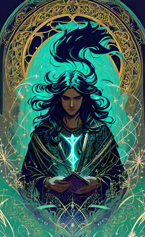 Magician Fantasy Art, Male Witch Art, Magician Character Design, Magician Aesthetic, Fantasy Magician, Magician Art, Male Mermaid, Kai Arts, Dnd Elves