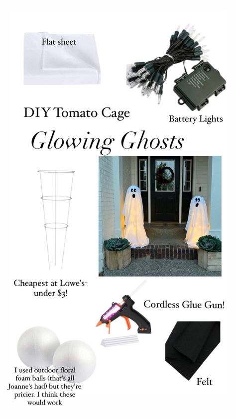 Cordless Hot Glue Gun, 5.2oz Mini … curated on LTK Sheet Ghost Tomato Cage, Tomato Plant Stand Ghost, Tomato Cage Diy Crafts, Ghost Planter Diy, All White Halloween Decor, Glowing Ghosts Diy, Diy Lit Ghost Tomato Cage, Halloween Ghost Theme Decor, Yard Ghosts Tomato Cage