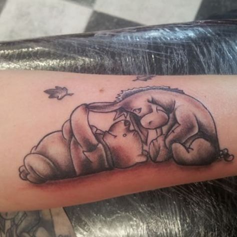 Eeyore Tattoo, Winnie The Pooh Tattoos, Disney Sleeve Tattoos, Tattoo Trend, Bff Tattoos, Disney Tattoo, Sternum Tattoo, Tattoos For Daughters, Sister Tattoos