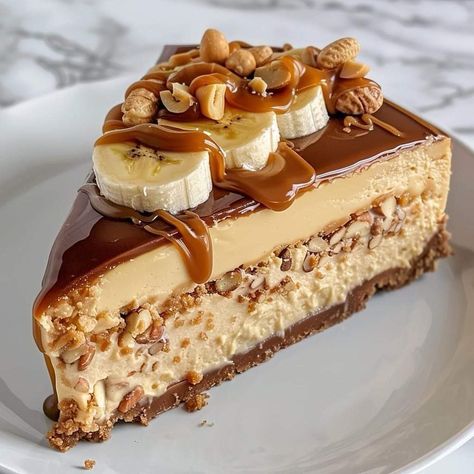 Peanut Butter Caramel, Banana Caramel, Butter Caramel, Peanut Butter Cheesecake, Caramel Cheesecake, Chocolate Chip Recipes, Dessert Lover, Chocolate Chip Cookie Dough, Cookies Recipes Chocolate Chip