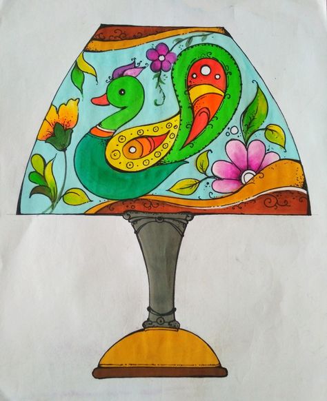 Drawing Ideas For Exam, Lamp Design Drawing For Intermediate, Elementary Drawing Exam Design, Design For Intermediate Exam, Table Lamp Drawing, Dumbo Drawing, Exam Drawing, Drawing Lamp, Intermediate Drawing