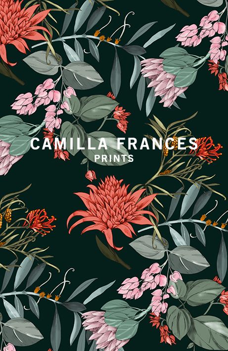 Collection | Camilla Frances Prints Camila Frances Print, Botanical Graphic Design, Camilla Frances Prints, Camilla Frances, Leading A Team, Bespoke Clothing, Clothing Pieces, Print Inspiration, Hand Drawing