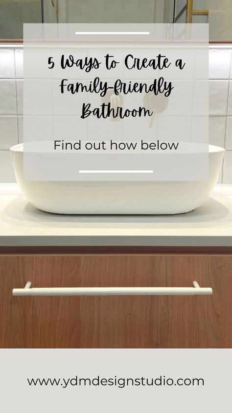 If you have multiple kids who are sharing the same bathroom, it is important to create a space that works well and allows everyone to get ready stress-free - and hopefully my 5 tips below can help you create a family friendly space that everyone can enjoy! Kid Friendly Bathroom, Gender Neutral Bathroom, Epoxy Grout, House Renovation Projects, Kitchen Post, Shaving Cabinet, Best Bathroom Designs, Large Vanity, Large Format Tile