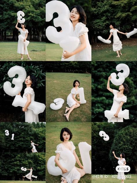 Birthday Poses With Balloons, Birthday Number Balloons Photo Ideas, Birthday Shoot Outdoor, Birthday Session Ideas, Birthday Fotoshoot Ideas, Birthday Shoot Ideas Outdoor, Birthday Outdoor Photoshoot Ideas, Number Photoshoot, Birthday Photoshoot Women