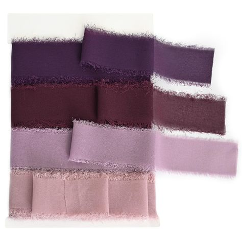 PRICES MAY VARY. 【Size of fringe chiffon ribbon】1.5 inch wide total 22 Yards. You'll get total 4 rolls （mauve、purple、dusty pink、lavender） fringe chiffon ribbon. 【Premium mauve purple chiffon silk ribbon】Mauve purple chiffon ribbons are in silk chiffon texture, light and very nice to touch.Unique rustic ragged edge and silk-like softness make it smooth and easy to cut.sy to cut. 【Wide application】Mauve purple silk ribbon can be used as wedding bouquet and bridal bouquets, backdrop decorations, ne Chiffon Texture, Celestial Wedding Theme, Pink Purple Wedding, Bouquets Diy, Printer Ribbons, Diy Bridal Bouquet, Plum Wedding, Lavender Gifts, Chiffon Ribbon