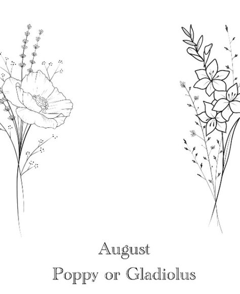 August Birth Month Tattoo Ideas, August Wildflower Tattoo, August Birth Flowers Tattoo, Virgo Flower Tattoo August, May And August Birth Flower Tattoo, August Birth Tattoo Ideas, August Birth Flower Tattoo With Name, August Birth Flower Tattoo Gladioli, August Tattoo Ideas