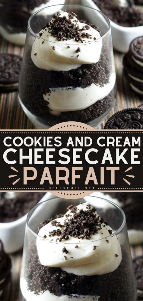 Cheesecake Parfait Recipes, Biscotti Cheesecake, Cookies And Cream Cheesecake, Cheesecake Parfaits, Coconut Dessert, Cream Cheesecake, Parfait Recipes, Brownie Desserts, Oreo Recipes